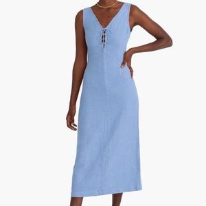 Paloma Wool Linen midi Dress - beautiful soft blue - size 6